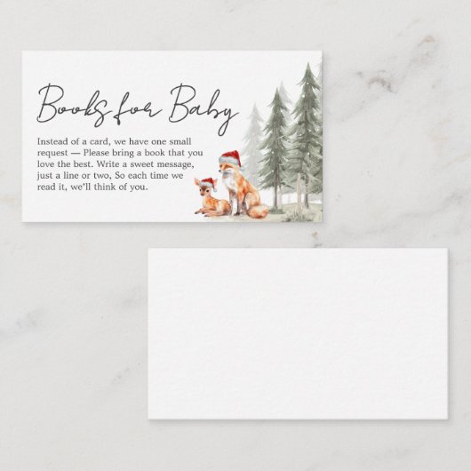 Adventure Begin Winter Baby Shower Book for Baby Informatiekaartje (Voorkant / Achterkant)