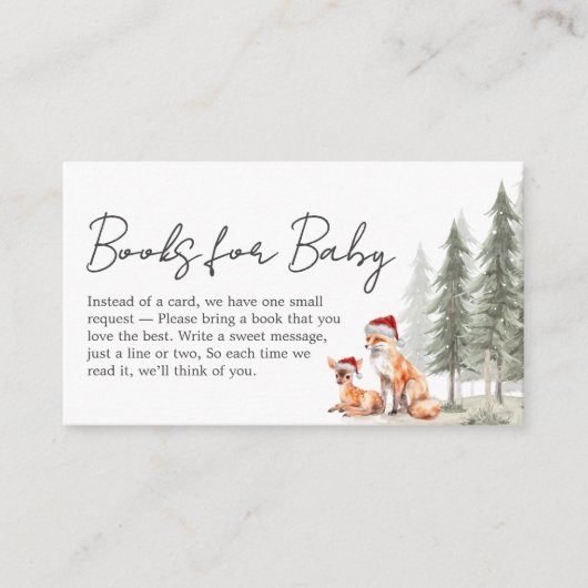 Adventure Begin Winter Baby Shower Book for Baby Informatiekaartje (Voorkant)
