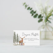 Adventure Begin Winter Baby Shower Diaper Raffle Informatiekaartje (Staand voorkant)