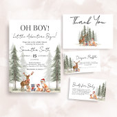 Adventure Begin Winter Woodland Baby Shower Kaart