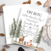 Adventure Begin Winter Woodland Baby Shower Kaart
