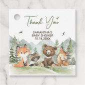 Adventure Begin Woodland Animals Baby shower Bedankjes Labels (Voorkant)