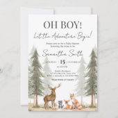 Adventure Begin Woodland Animals Baby shower Kaart (Voorkant)