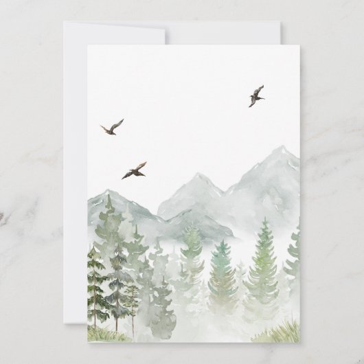 Adventure Begin Woodland Animals Baby shower Kaart (Achterkant)