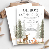 Adventure Begin Woodland Animals Baby shower Kaart