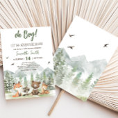 Adventure Begin Woodland Animals Baby shower Kaart