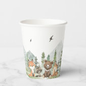 Adventure Begin Woodland Animals Baby shower Papieren Bekers (Achterkant)