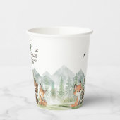 Adventure Begin Woodland Animals Baby shower Papieren Bekers (Links)