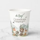 Adventure Begin Woodland Animals Baby shower Papieren Bekers (Voorkant)
