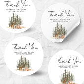 Adventure Begin Woodland Animals Baby shower Ronde Sticker
