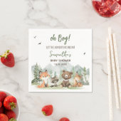 Adventure Begin Woodland Animals Baby shower Servet (Insitu)