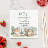 Adventure Begin Woodland Animals Baby shower Servet (Insitu)