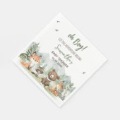 Adventure Begin Woodland Animals Baby shower Servet (Hoek)