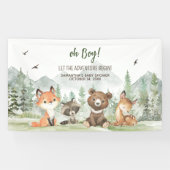 Adventure Begin Woodland Animals Baby shower Spandoek (Horizontaal)