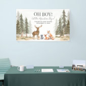 Adventure Begin Woodland Animals Baby Shower Spandoek (Beurs)