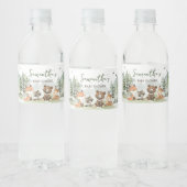 Adventure Begin Woodland Animals Baby shower Waterfles Etiket (Flessen)