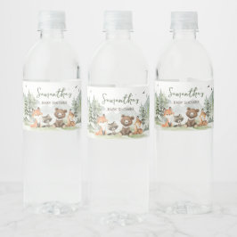Adventure Begin Woodland Animals Baby shower Waterfles Etiket