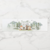 Adventure Begin Woodland Animals Baby shower Waterfles Etiket (Enkel label)