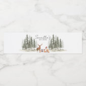 Adventure Begin Woodland Animals Baby Shower Waterfles Etiket (Enkel label)