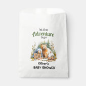 Adventure Begin Woodland Baby shower Bedankzakje (Voorkant)
