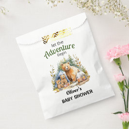 Adventure Begin Woodland Baby shower Bedankzakje