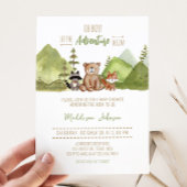 Adventure Begin Woodland Baby shower Kaart