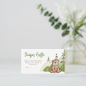 Adventure Begin Woodland Baby shower Luier Raffle Informatiekaartje (Staand voorkant)