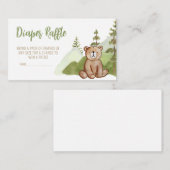 Adventure Begin Woodland Baby shower Luier Raffle Informatiekaartje (Voorkant / Achterkant)