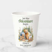 Adventure Begin Woodland Baby shower Papieren Bekers (Voorkant)