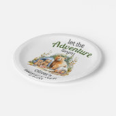 Adventure Begin Woodland Baby shower Papieren Bordje (Gekanteld)
