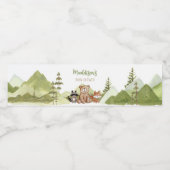 Adventure Begin Woodland Baby shower Waterfles Etiket (Enkel label)
