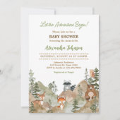 Adventure Begin Woodland Mountain Baby shower Kaart (Voorkant)