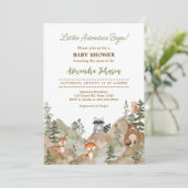Adventure Begin Woodland Mountain Baby shower Kaart (Staand voorkant)