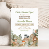 Adventure Begin Woodland Mountain Baby shower Kaart