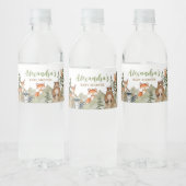 Adventure Begin Woodland Mountain Baby shower Waterfles Etiket (Flessen)