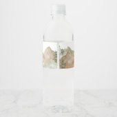 Adventure Begin Woodland Mountain Baby shower Waterfles Etiket (Achterkant)