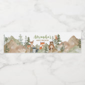 Adventure Begin Woodland Mountain Baby shower Waterfles Etiket (Enkel label)