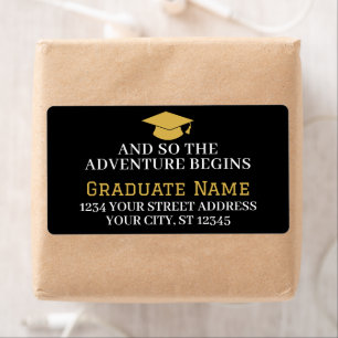 Adventure Begins - Afstuderen foto retour adres Etiket