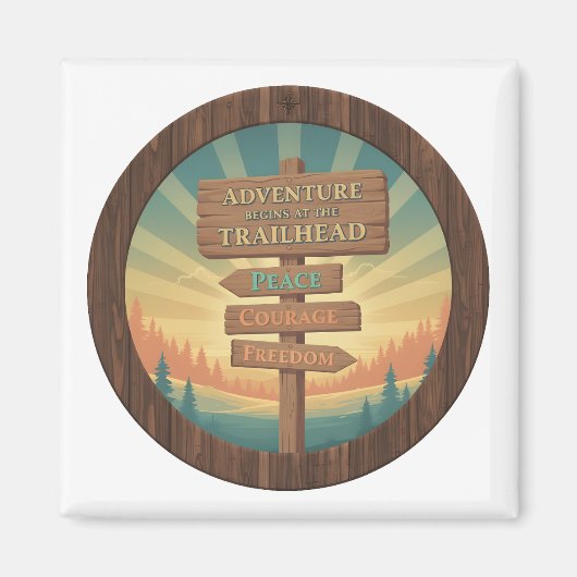 Adventure Begins at the Trailhead Magneet (Voorkant)
