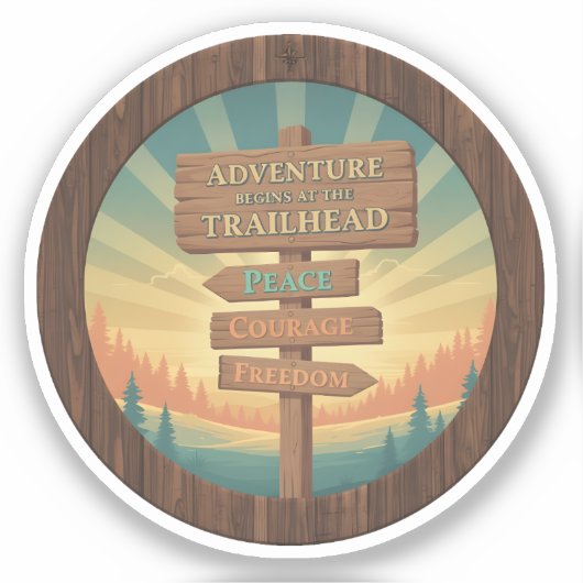 Adventure Begins at the Trailhead Sticker (Voorkant)