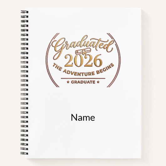 Adventure Begins Graduation Notebook / Cuaderno Notitieboek (Voorkant)