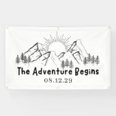 Adventure Begins Just Married Banner (Horizontaal)