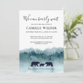 Adventure begint Baby shower Beren bergen Kaart (Staand voorkant)