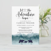 Adventure begint Baby shower Beren bergen Kaart (Staand voorkant)