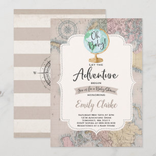 Adventure Begint Baby shower Uitnodiging Kaart Dou