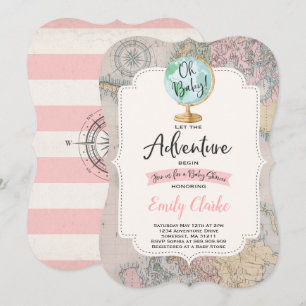 Adventure Begint Baby shower Uitnodiging Kaart Dou