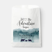 Adventure begint bergen Beren Baby shower Favor Bedankzakje (Voorkant)