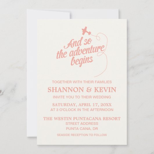 Adventure begint | Bestemming - uitnodiging (Voorkant)