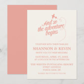 Adventure begint | Bestemming - uitnodiging (Voorkant / Achterkant)