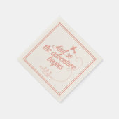 Adventure begint | Bestemmingsweddenschap - Roze Servetten (Hoek)